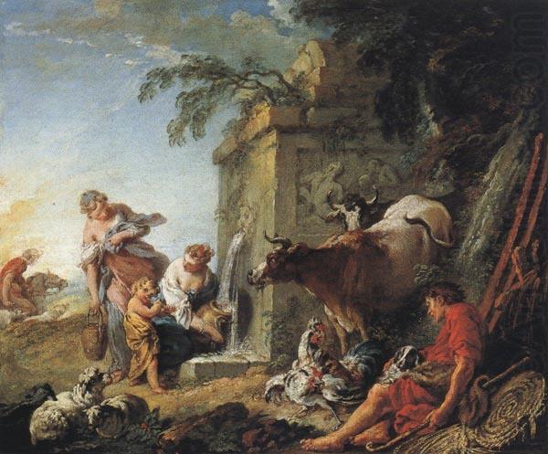 Francois Boucher La Fontaine china oil painting image